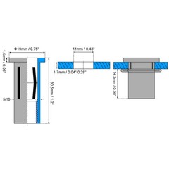 25sets 5/16-18 Multi-Grip Rivet Nuts Pre-Bulbed Shank Insert Nut Gold Zinc