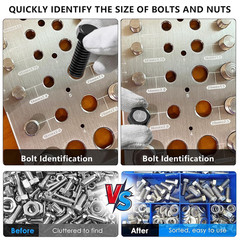 66 Nut and Bolt Thread Checker,Bolt Size and Thread Gauge with 26 Standard & 26