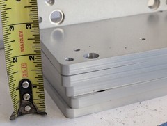 Aluminum plate or bracket, 6 3/4″ x 5″ x 3/8″ thick machined Polished