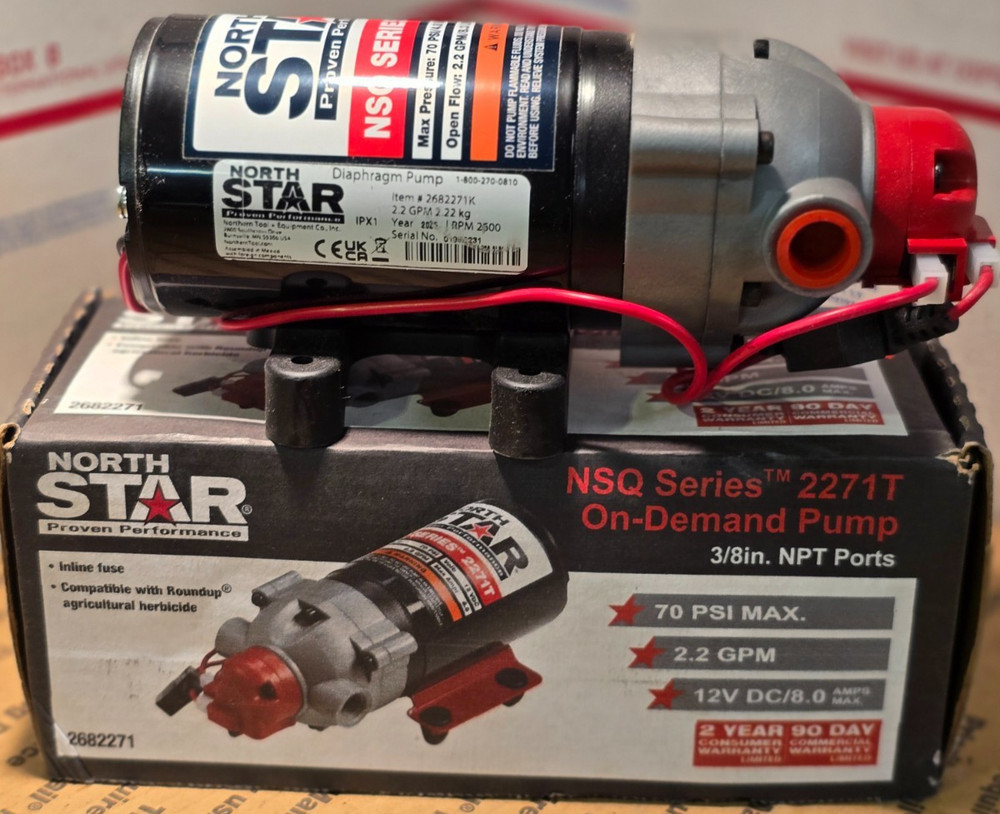 Northstar NSQ Series 12V On-Demand Sprayer Diaphragm Pump 2.2 GPM