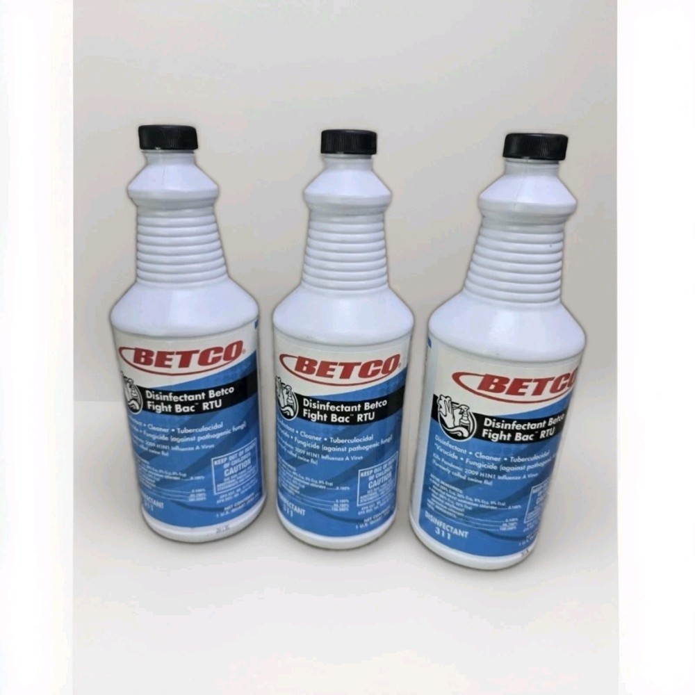 3 PACK Betco 3111200 Fight-Bac RTU Disinfectant Cleaner 32oz Bottles