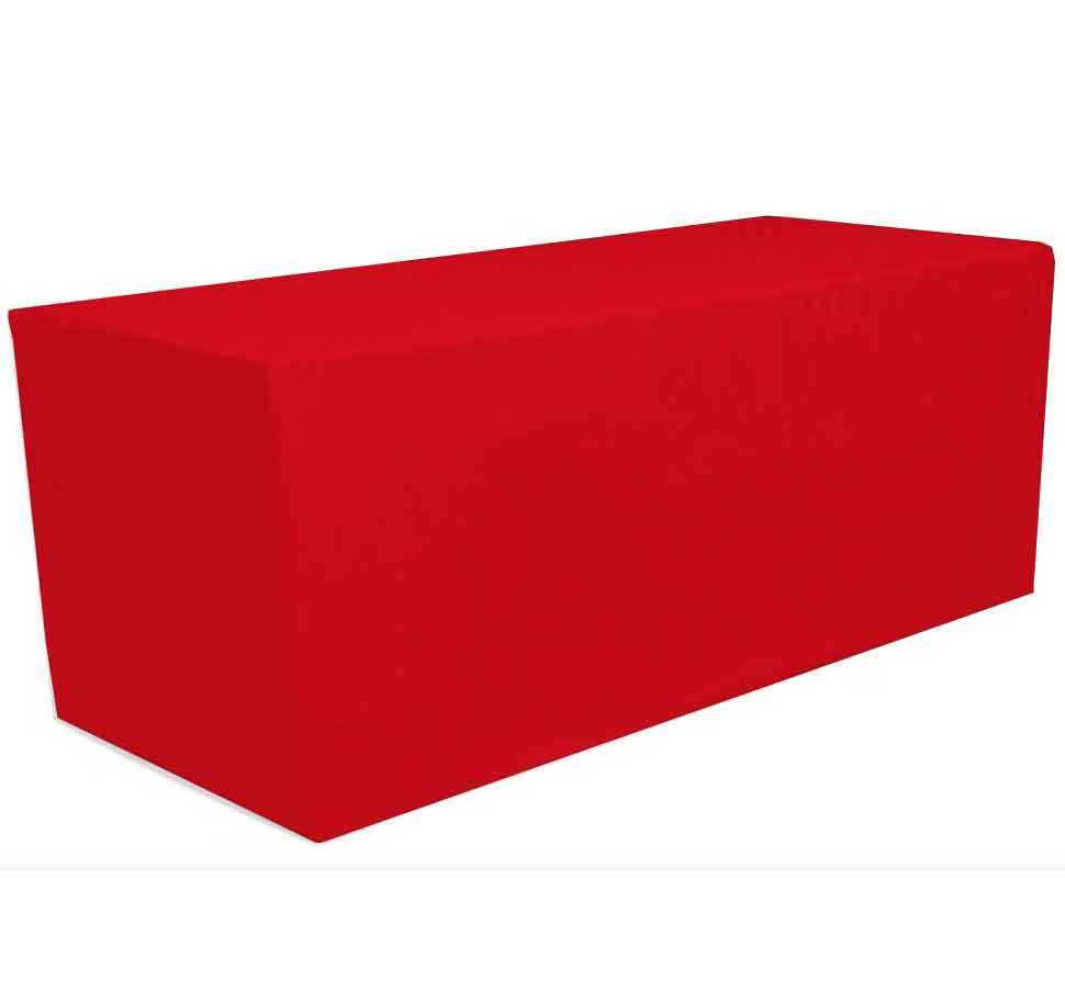8′ ft. Fitted Polyester Tablecloth Table Cover Wedding Banquet Party Red