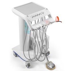 Portable Mobile Dental Delivery Unit Treatment Compressor Syringe Suction 4 Hole