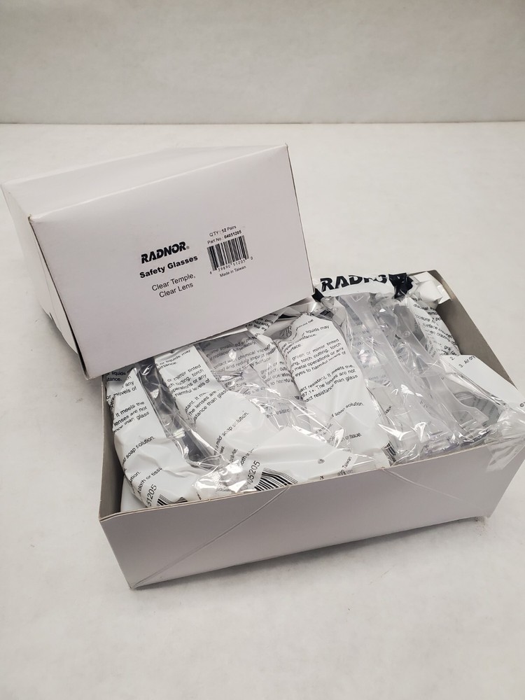 Radnor Clear Safety Glasses Scratch Resistant Single Lens 64051205 Lot of 12
