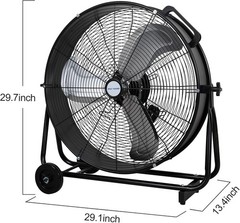 BILT HARD 24″ 8100 CFM Industrial Drum Fan 3 Speed for Garage UL Listed