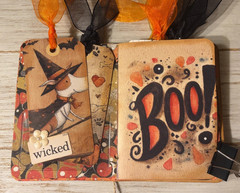 Junk Journal Handmade Booklet Book Vintage “Halloween Dogs” Pockets, Ephemera