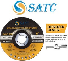 50 Pack 6″ Depressed Center Cut Off Wheels Metal & Stainless Steel Cutting Discs
