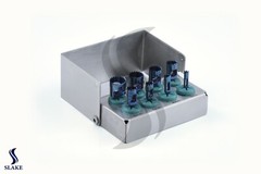 Dental Trephine Drills Kit 8 Pcs Implant Blue Titanium Coated & Bur Holder CE