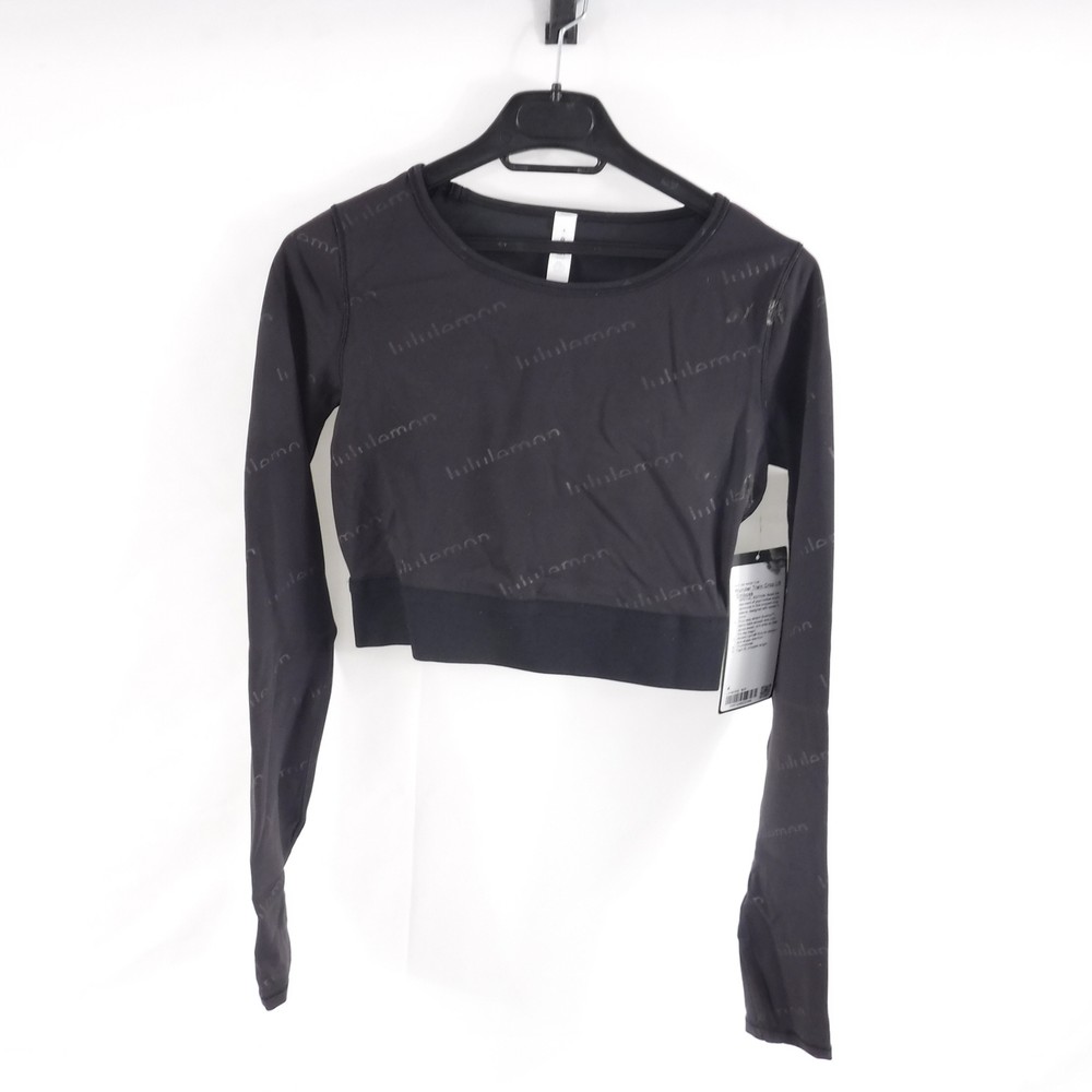 lululemon Wunder Train Crop Long Sleeve *Special Edit Black Sz 4 SEE DESCRIPTION