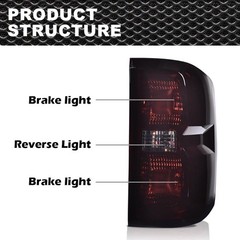 Pair Smoky Lens Tail Lights 2016-2019 Silverado 1500 2500HD Sierra 3500HD Dually