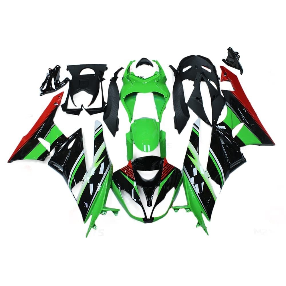 Black Red Green ABS Plastic Fairing Kit Kawasaki ZX6R ZX636R 2009-2012 Bodywork