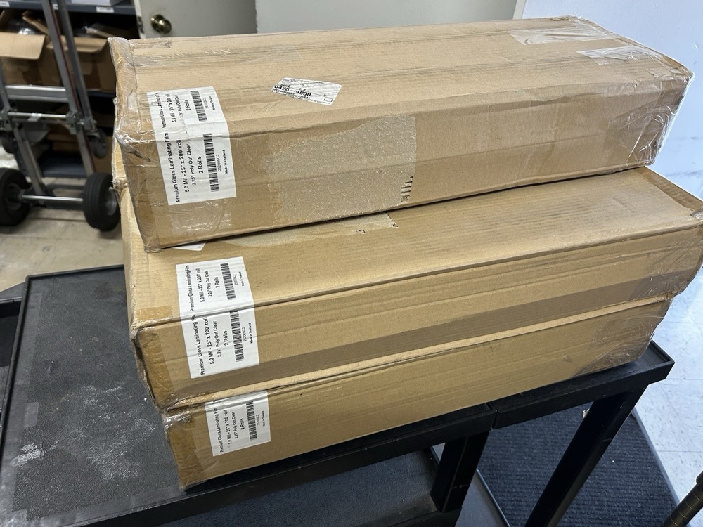 PREMIUM GLOSS LAMINATING FILM 5MIL-25″ X 200′ 2.25″ Core POLY OUT 2/rolls box
