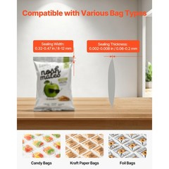Uimoso Continuous Band Sealer for 0.32-0.47 in Seal Width Heat Sealing Machine