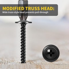 Wood Screws 2 Inch, 50 PCS FIXLINK Premium Truss Head Phillips Silver Wood Sc…