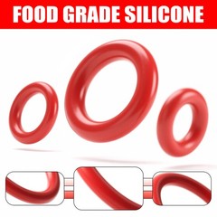 Red Silicone O Rings Seals 5.3mm Cross Section 30mm-530mm ID Food Grade O Ring