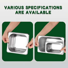 4-Pack 1/9 Size 4″ Deep Stainless Steel Food Pan w/ Lid Steam Table Hotel Pan