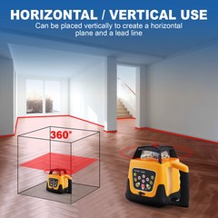 500m Self-leveling Red Laser Level 360 Rotating Rotary w/1.65M Tripod + 5M Staff