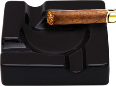 Ceramic Ashtray Black – 5.9 Inches and 8.5 Inches (5.9 Inches)