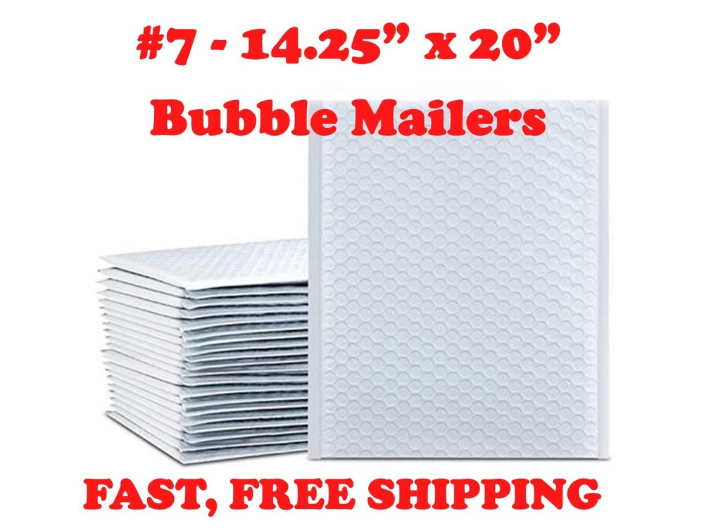 #7 14.25×20 POLY BUBBLE MAILERS SEAL SHIPPING BAGS ENVELOPES PADDED (14.25×19)