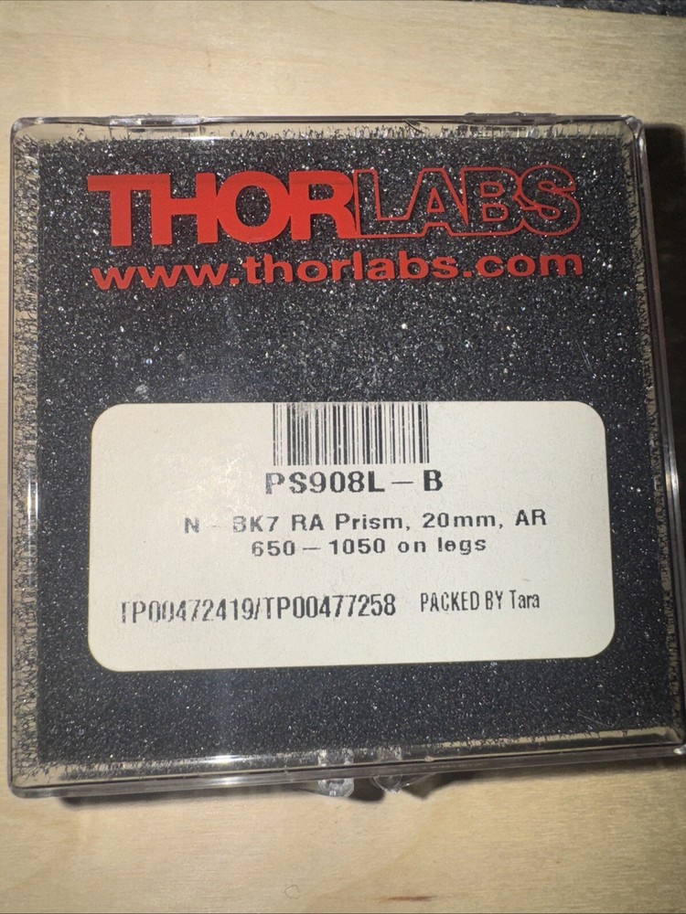 THORLABS PS908L-B – N-BK7 Right-Angle Prism, L = 20 mm, AR Coating on Legs