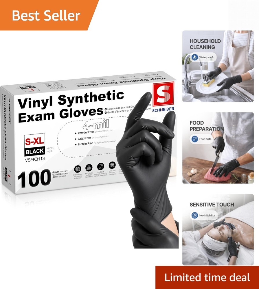 Vinyl Synthetic Exam Gloves, 4 Mil, Latex Free Disposable Gloves for Medical,…