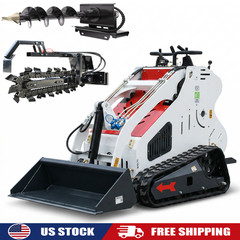 Mini Skid Steer Track Loader B&S Gas Engine with 2 Attachments USA Stock