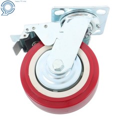 4Pcs 6″ × 2″ Heavy Duty Swivel Caster Wheel With Belt Brake Casters Polyurethane