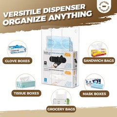 Triple Glove Box Holder Dispenser – Wall Mount or Countertop Load Open Top Clear