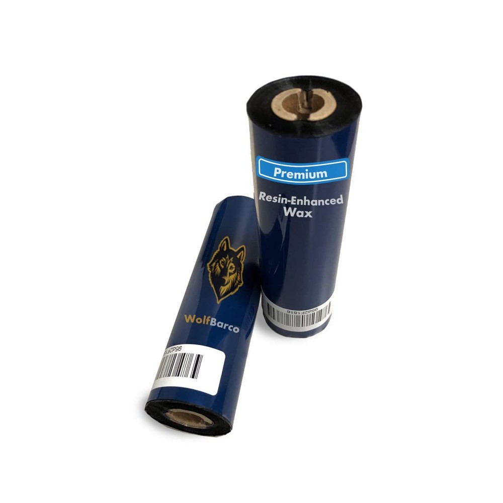 Wolfbarco 6 Rolls 4.33″ x 243′ Resin Enhanced Wax Thermal Ribbon Zebra Printer