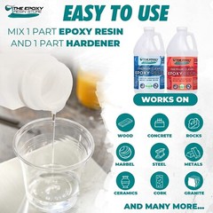 Clear epoxy resin, two part kit, easy mixing, crafts, tabletop epoxy- 1 Gal Kit