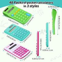 Yunsailing 48 Pcs Pocket Calculator Bulk Small 4 Function Battery Powered Cal…