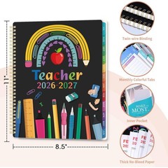 8.5″ x 11″ Teacher Planner July 2026 – June 2027,Academic Planner Lesson Planner