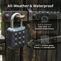 Fosmon Digital Combination Lock Outdoor IP67 Padlock Combination Gym Locker Lock