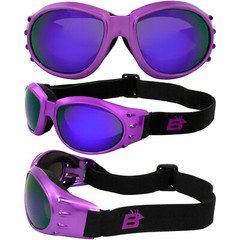 Birdz Eyewear Eagle Purple Foam Padded Goggles ReflecTech Purple Mirror Lenses