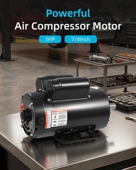 5HP SPL Air Compressor Electric Motor 230V 3450RPM 7/8″ Keyed Shaft Single Phase