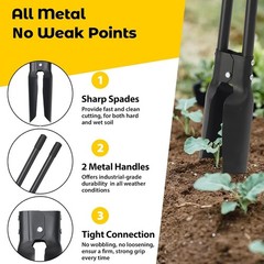 Post Hole Digger Tool, Heavy Duty Post Hole Digger with 55 Inch Handle, Dual Sha