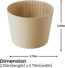 Sleeves Coffee 100 Pcs – Corrugated Brown Kraft Paper Cups Sleeves Fit 12oz,