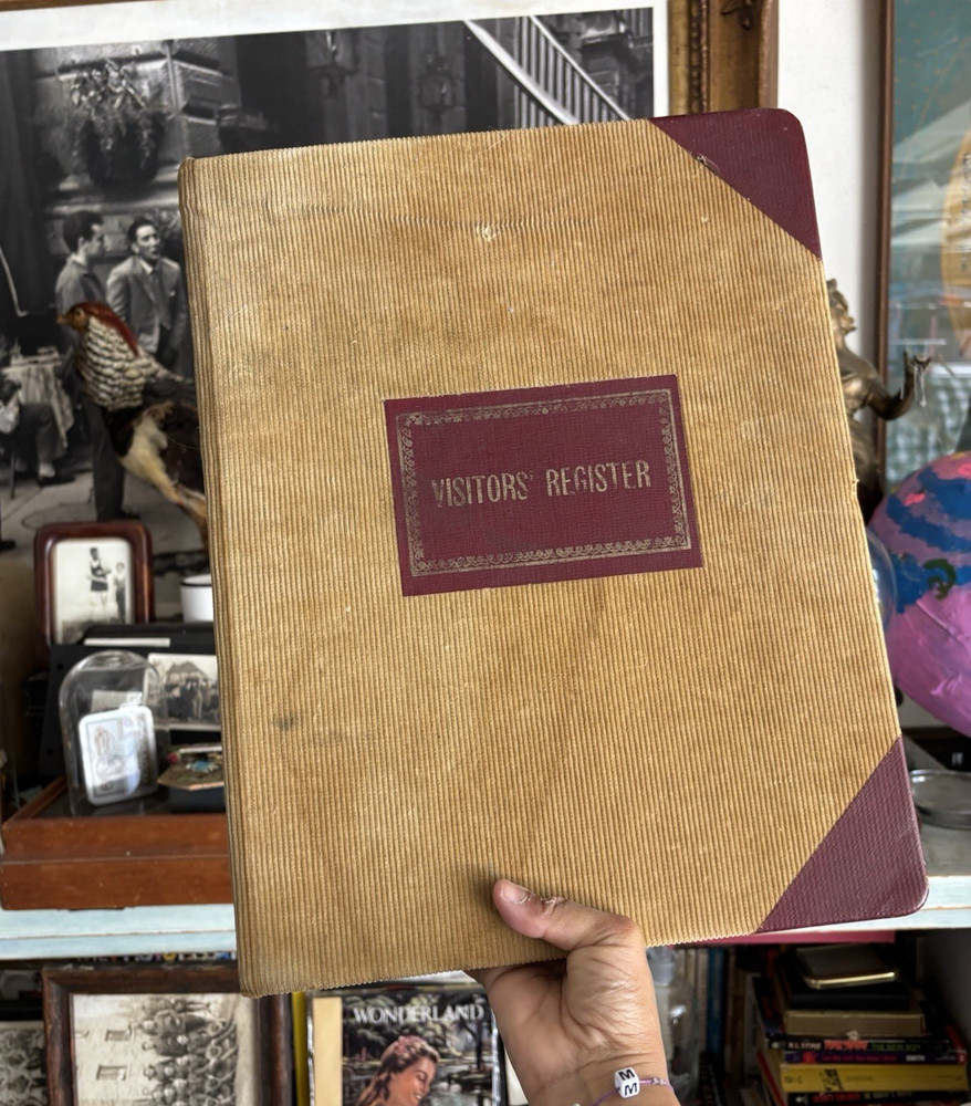 Vintage 1976 Visitors Register Guest Book Large Ledger Journal Partially Filled