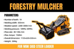 32” Forestry Mulcher Attachment for MINI Skid Steer Loader