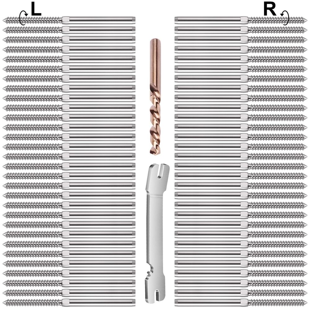 50 3/16″ T316 Stainless Steel Right Left Handed Thread Swage Lag Screws for Wood
