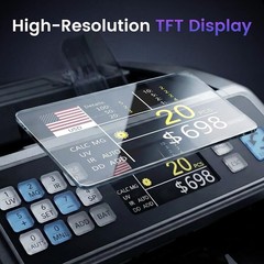 Money Counter with Value Count for USD/EUR/CAD, UV/MG/IR/DD/MT #3663V R6