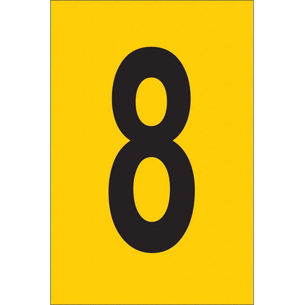 BRADY 5920-8 Number Label,1in.H Character,PK25 20TC81