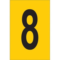 BRADY 5920-8 Number Label,1in.H Character,PK25 20TC81