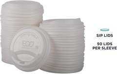 Eco-Products Compostable Coffee Cup Lids Case of 800 White EcoLid Fits 10-20oz
