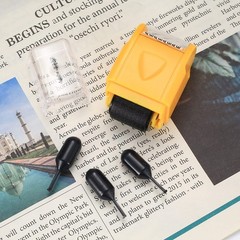 Identity Theft Protection Roller Stamps, 12 Pcs 1.26 x 0.4 inches, Black