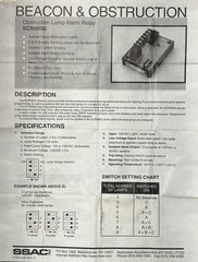 SSAC SCR490D Entrelec 120V Lamp Alarm Relay -Senses Current on Obstruction Lamps