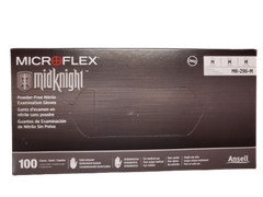Midknight Exam Gloves, Nitrile, Textured, Black, 5.9mil thick Medium Large or XL