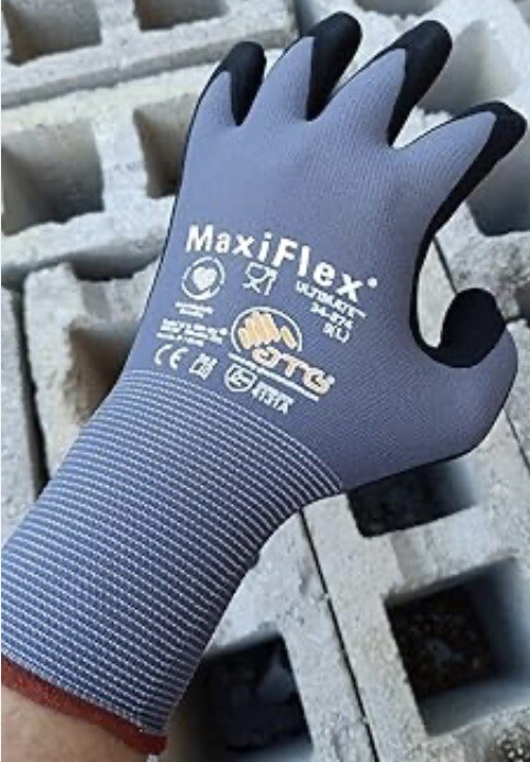 PIP 34-874 MaxiFlex Ultimate Nitrile Micro-foam Coated Gloves Large – Grey/Black