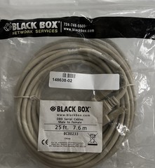 BLACK BOX BC00233 DB9 SERIAL CABLE MALE TO FEMALE 25-FT. 7.6M NEW