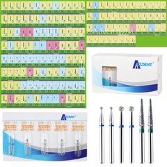 100 Types AZDENT Dental Diamond Burs High Speed Handpiece Friction Grip